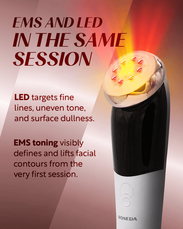 Soneda Sculpt | EMS Facial Toning Device with Triple-Wavelength LED Light Therapy - SONEDASkincare DeviceSONEDA
